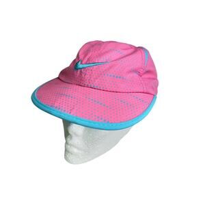 Nike Girls Pink Teal Dri-Fit Featherlight Cap Hat Adjustable 4-6X